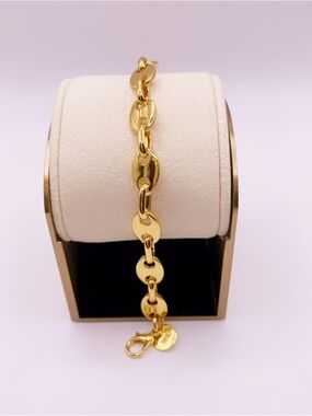 Gold Link Disc Bracelet - Women Jewelry